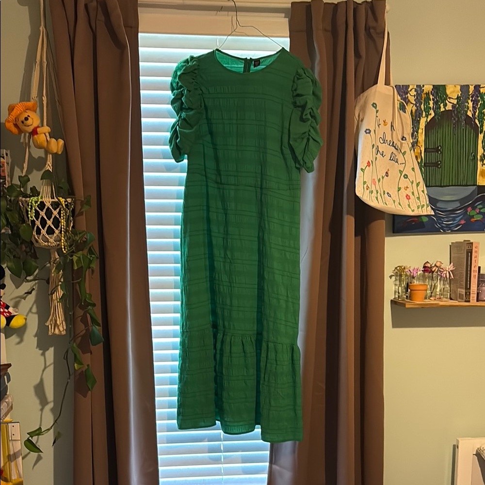 SHEIN Green Ruffled Dress